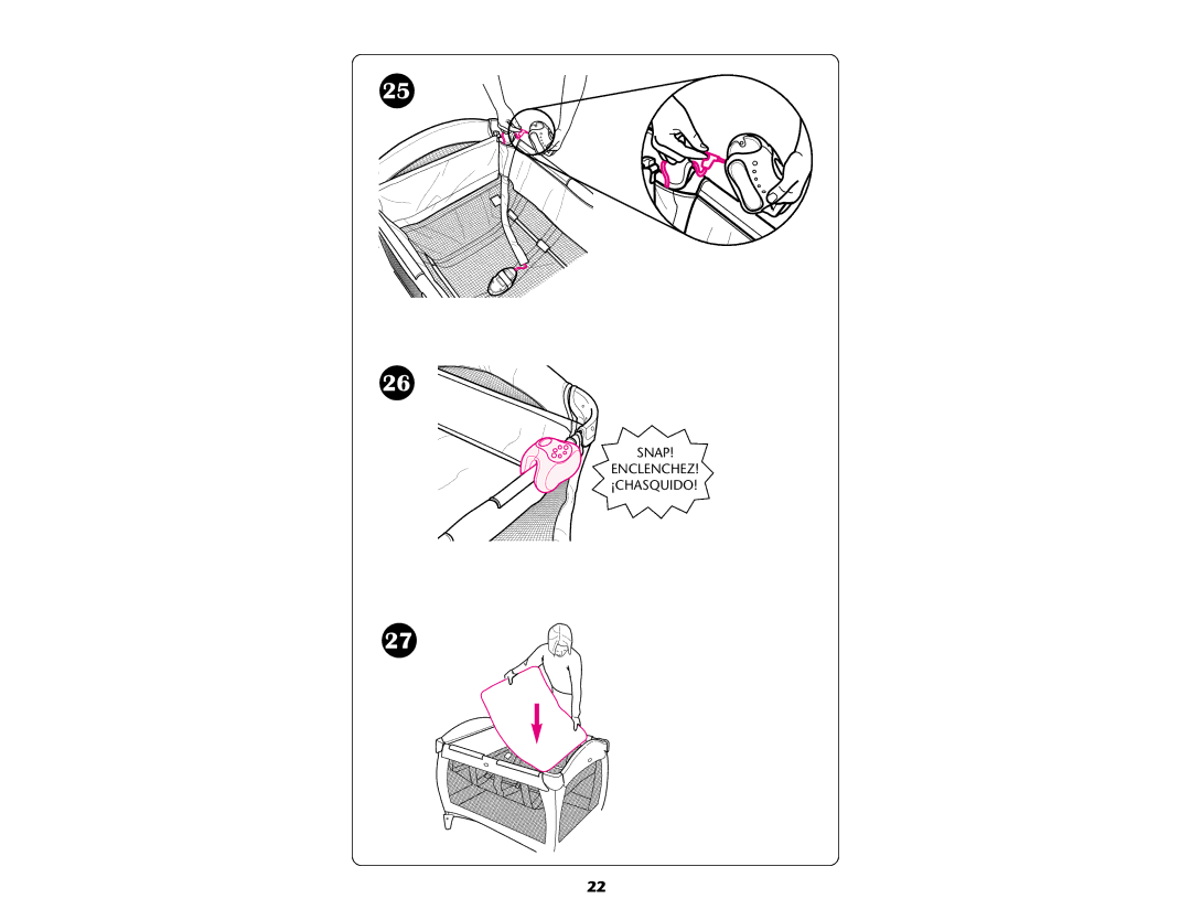 Graco ISPP045AB manual Snap Enclenchez ¡CHASQUIDO 