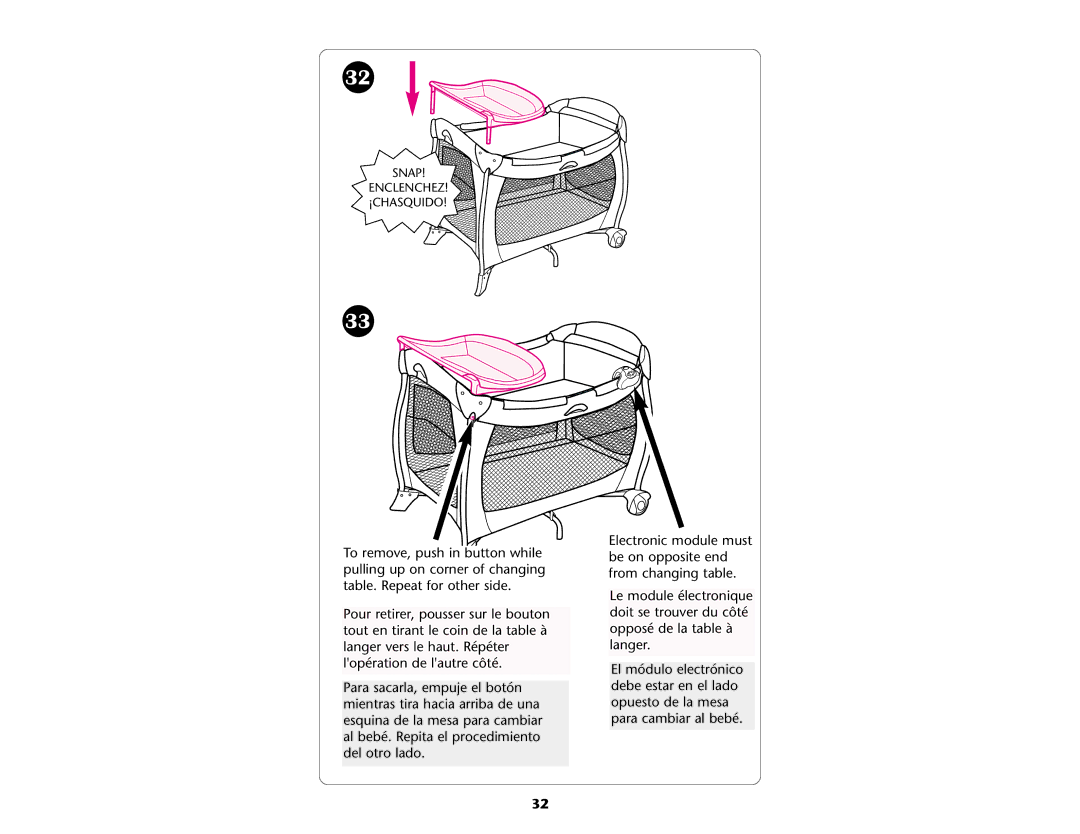 Graco ISPP045AB manual Snap Enclenchez ¡CHASQUIDO 