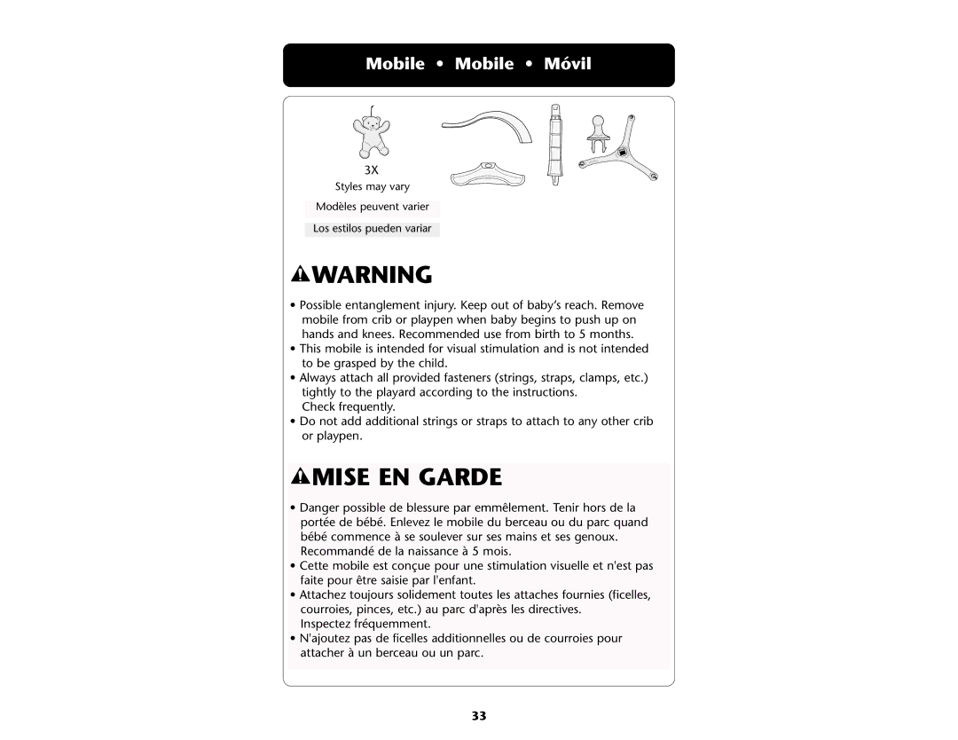 Graco ISPP045AB manual Mobile Mobile Móvil 