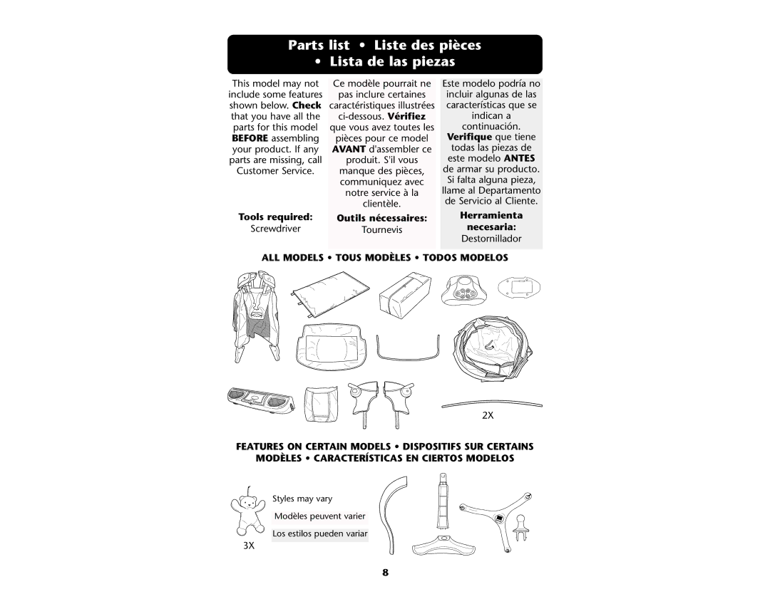 Graco ISPP046AC 04 manual Parts list Liste des pièces Lista de las piezas, Verifique que tiene, Necesaria 