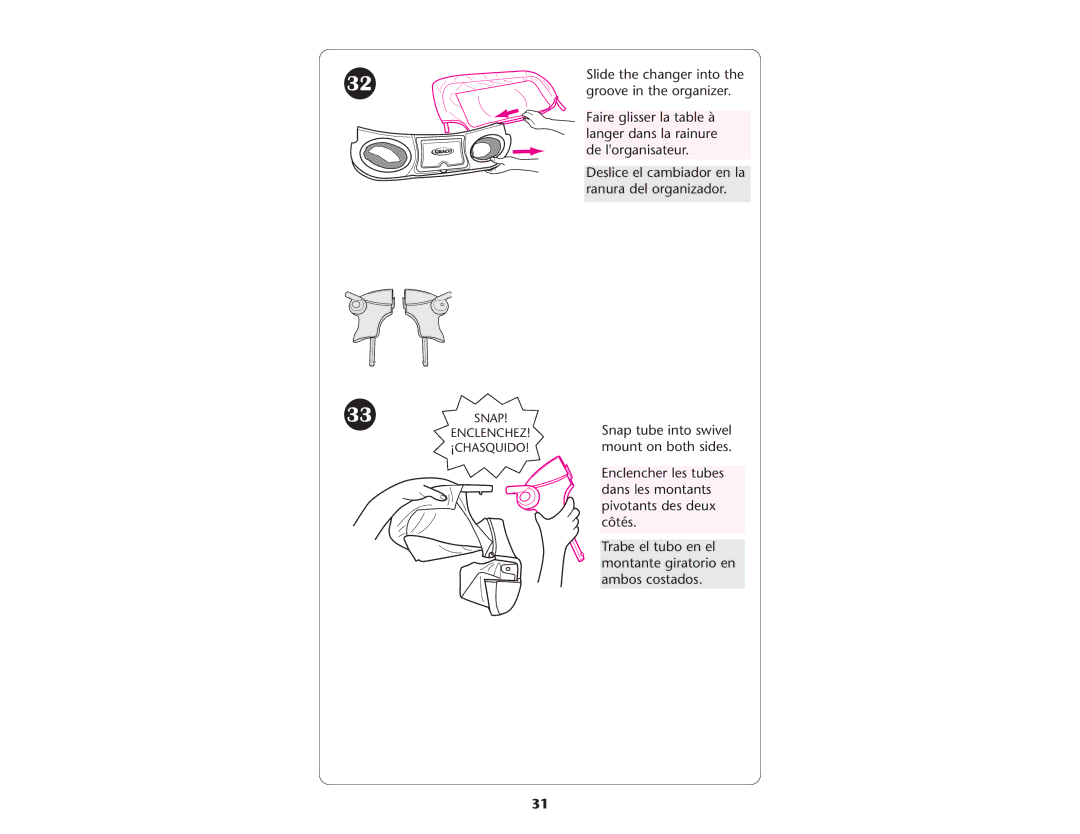 Graco ISPP046AF manual Snap tube into swivel 