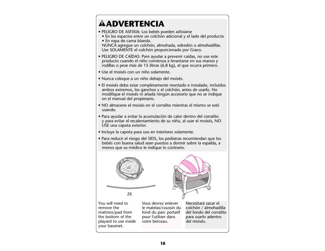 Graco ISPP047AB manual Advertencia 