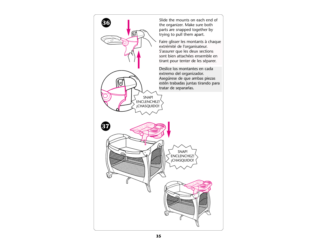 Graco ISPP047AB manual Snap Enclenchez ¡CHASQUIDO 