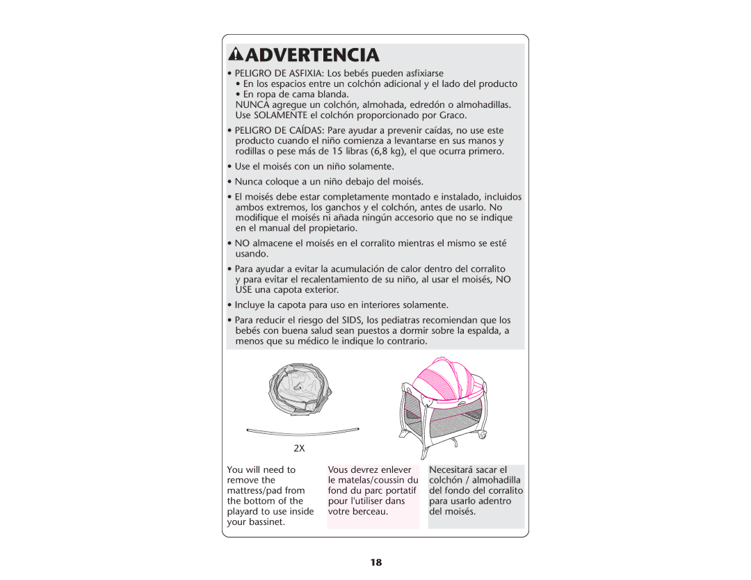 Graco ISPP047AC manual Advertencia 