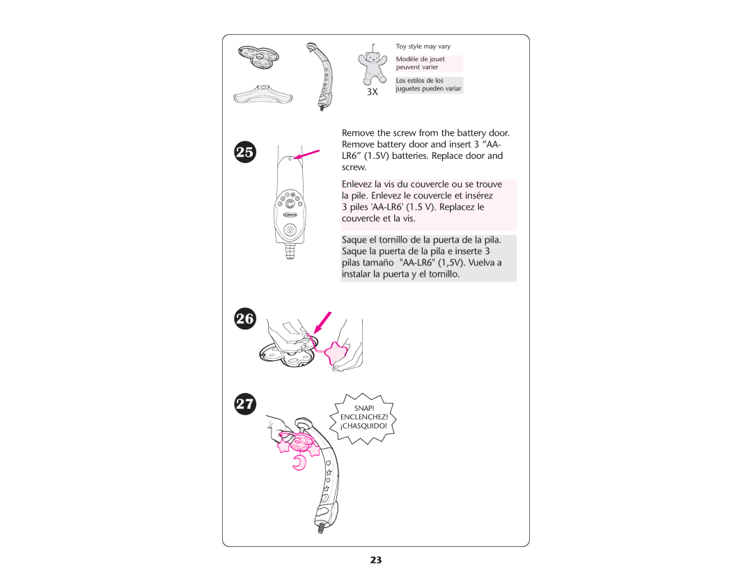 Graco ISPP047AC manual Snap Enclenchez ¡CHASQUIDO 