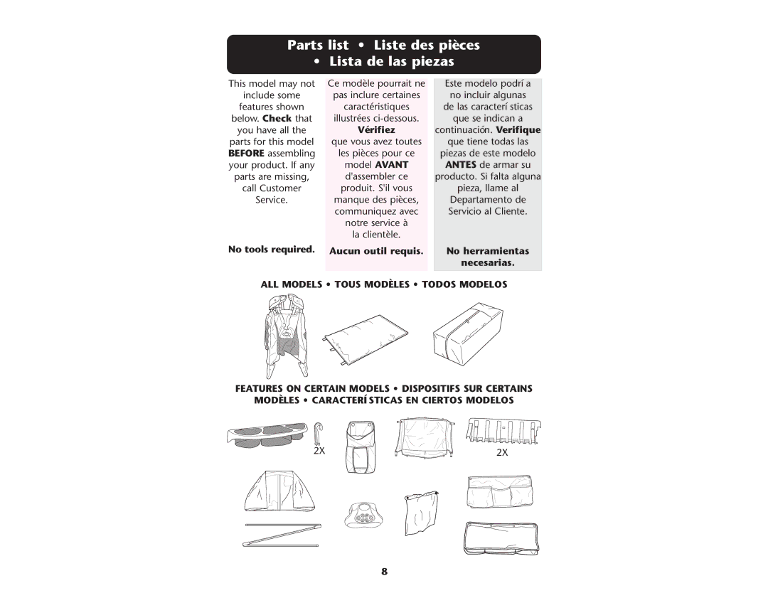 Graco ISPP064AC manual Parts list Liste des pièces Lista de las piezas, Vérifiez 