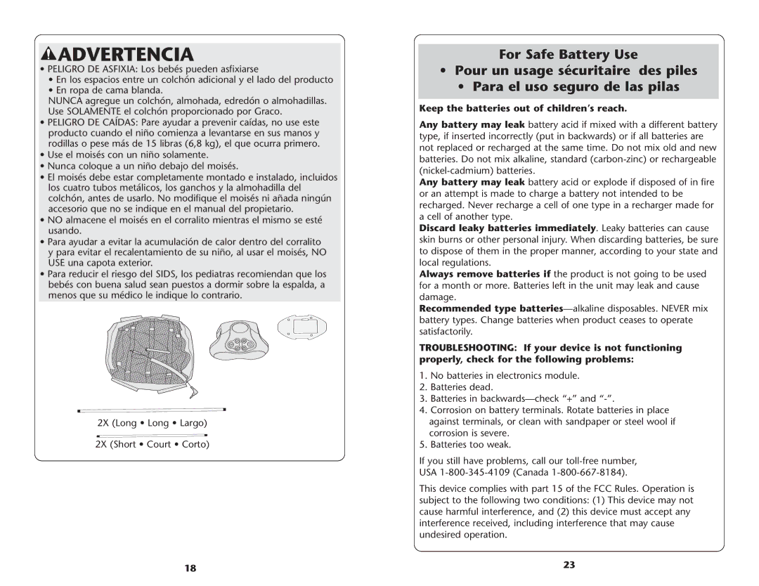 Graco ISPP066AA owner manual Keep the batteries out of children’s reach 