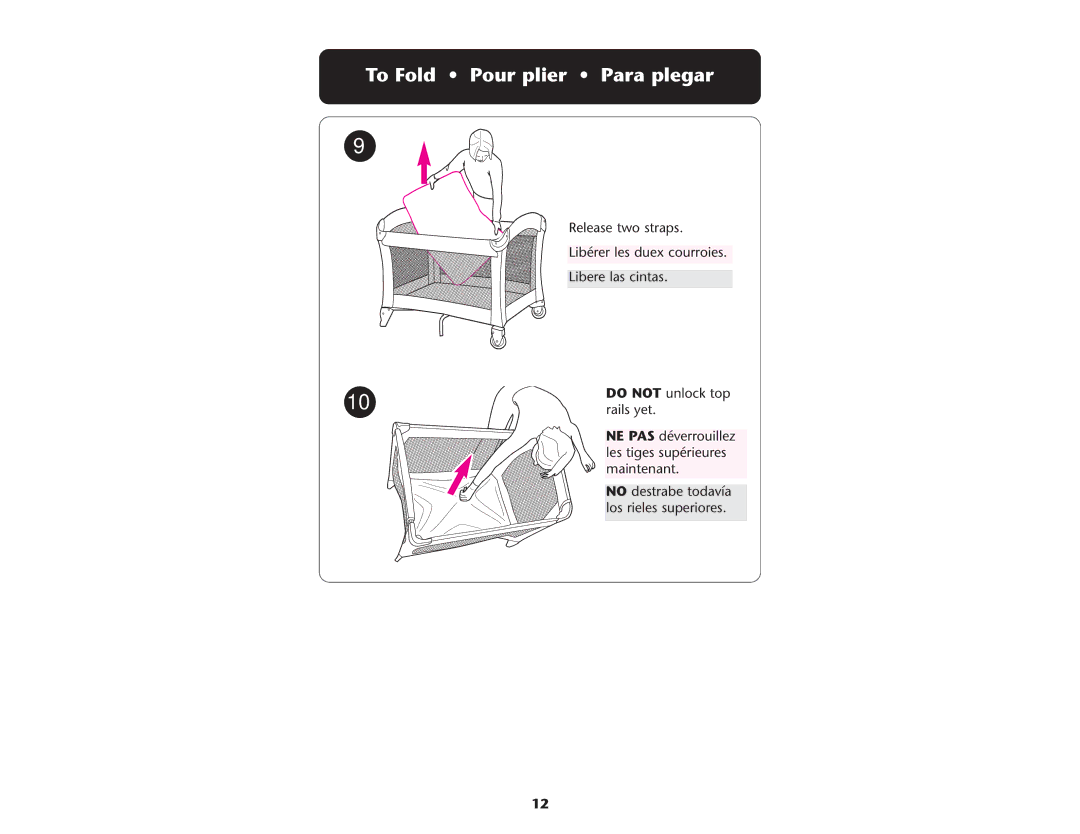 Graco ISPP066AB manual To Fold Pour plier Para plegar 