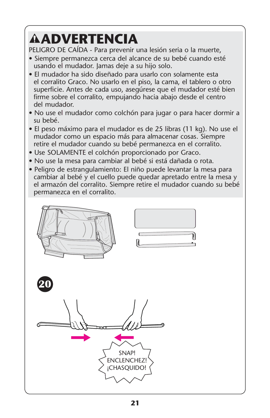 Graco ISPP072AB owner manual Advertencia 