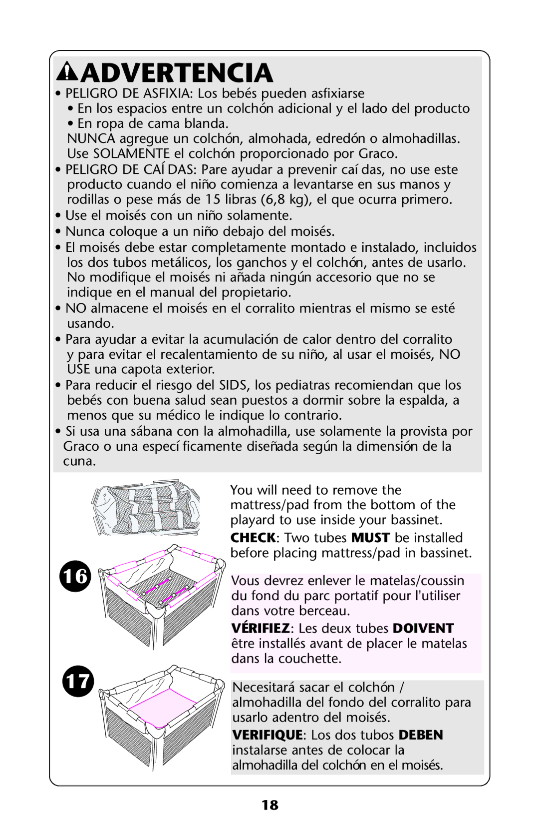 Graco ISPP072AC owner manual Advertencia 