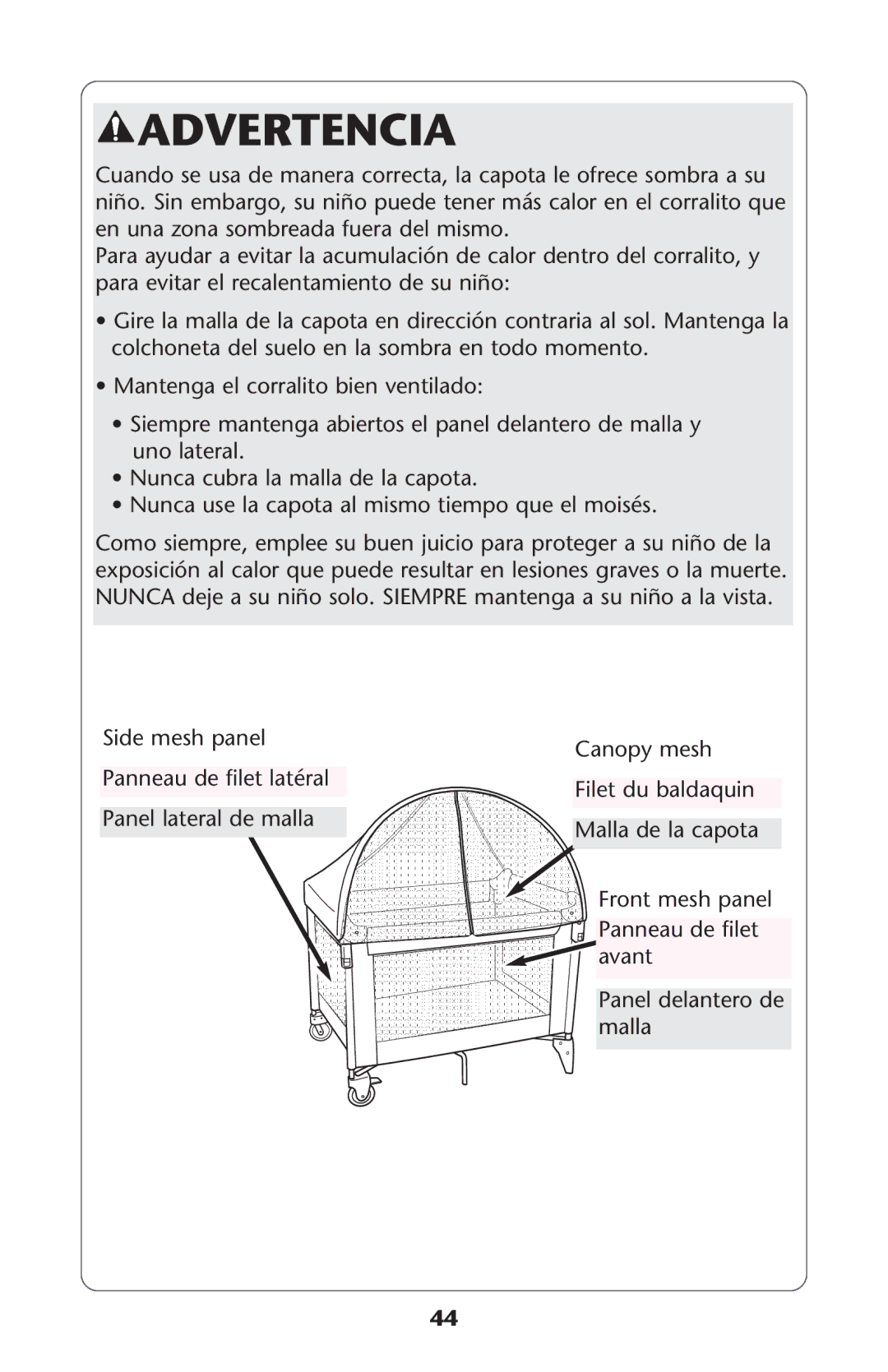 Graco ISPP077AA manual Advertencia 