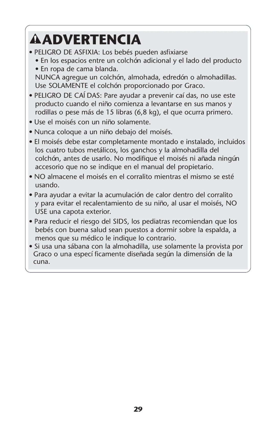 Graco ISPP077AB owner manual Advertencia 