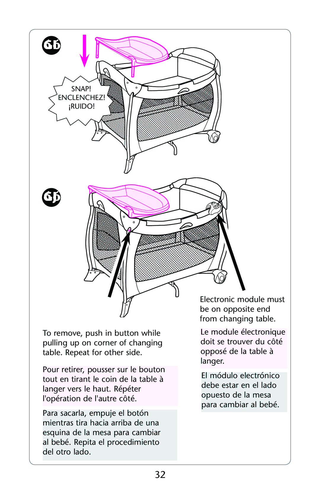 Graco ISPP119AE owner manual Snap Enclenchez ¡RUIDO 