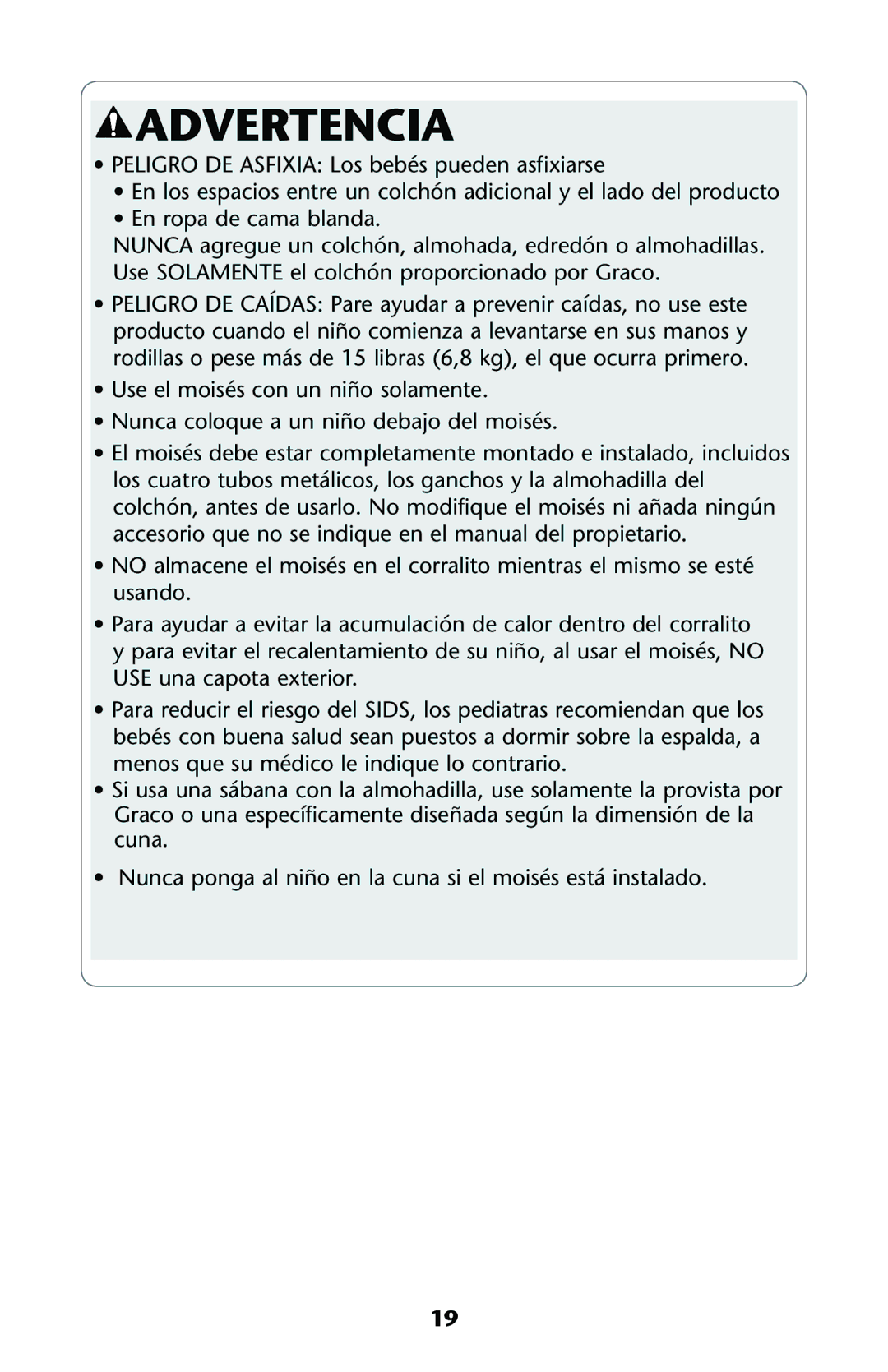 Graco ISPP120AF owner manual Advertencia 