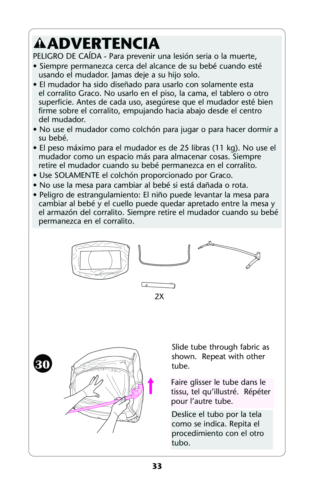 Graco ISPP122AB owner manual Advertencia 