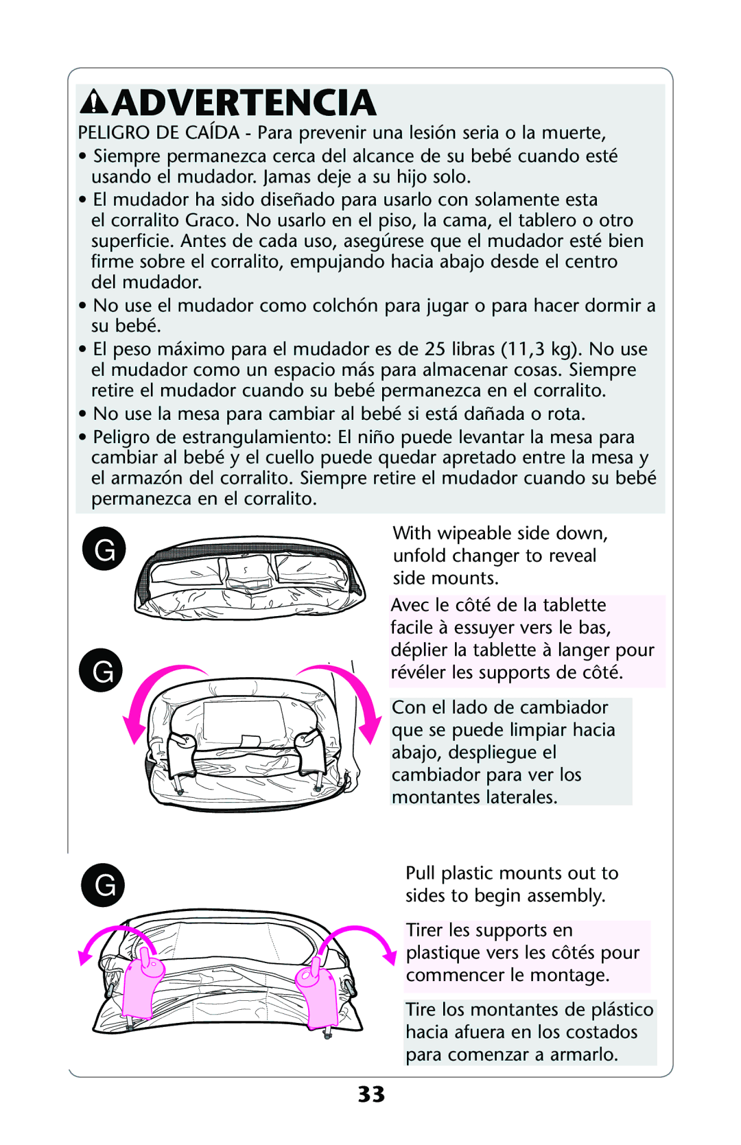 Graco ISPP124AB 1/11 owner manual Advertencia 