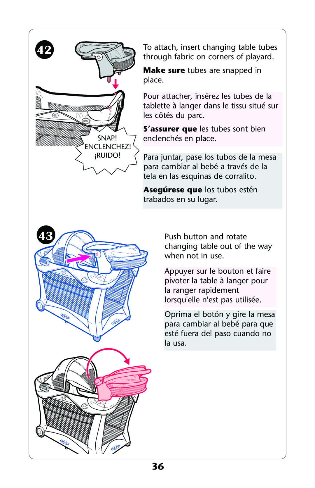 Graco ISPP124AB 1/11 owner manual Snap 