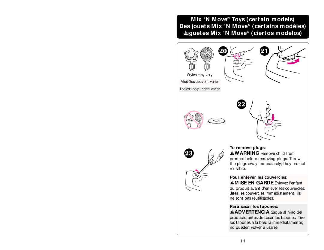 Graco ISPS005AA manual To remove plugs 