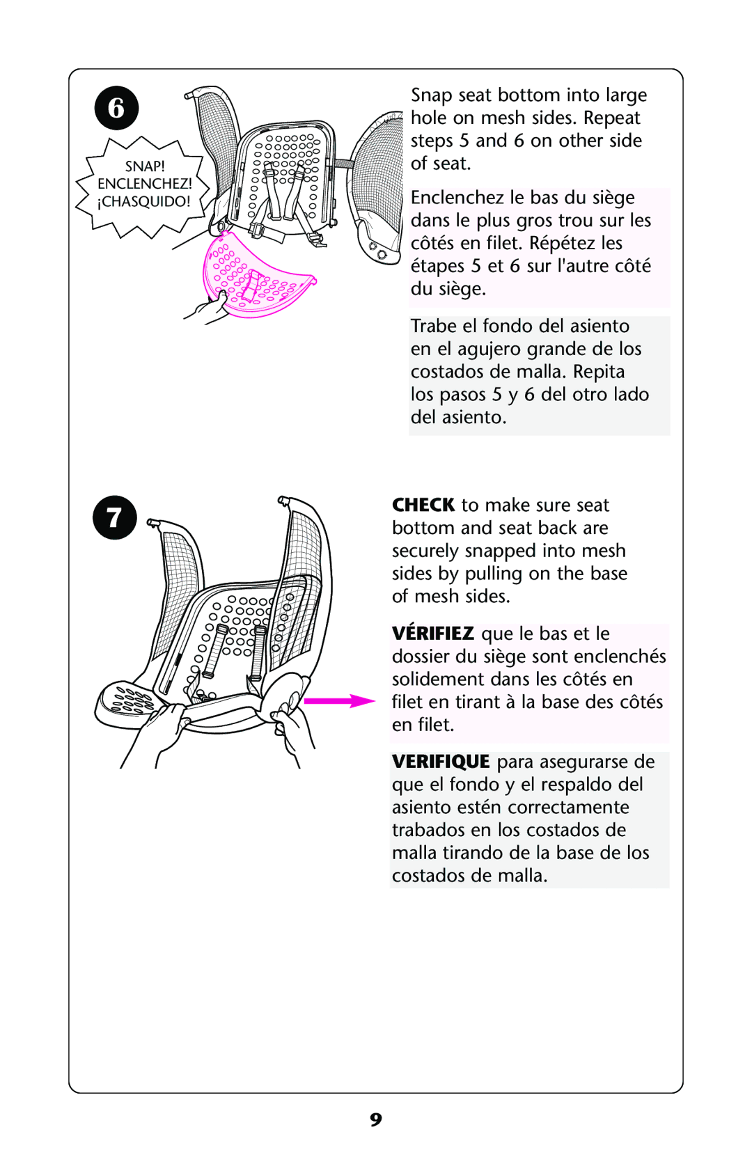 Graco ISPS031AA owner manual Snap Enclenchez ¡CHASQUIDO 