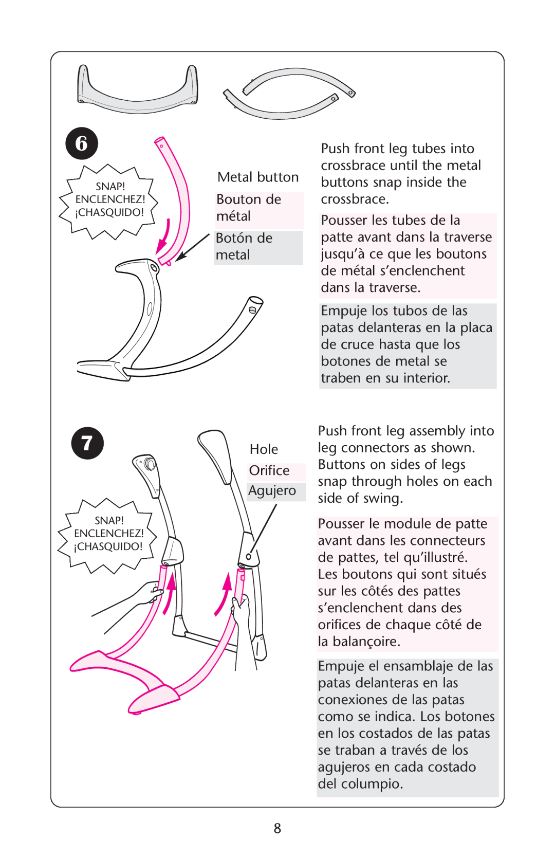 Graco ISPS035AB owner manual Snap Enclenchez ¡CHASQUIDO 