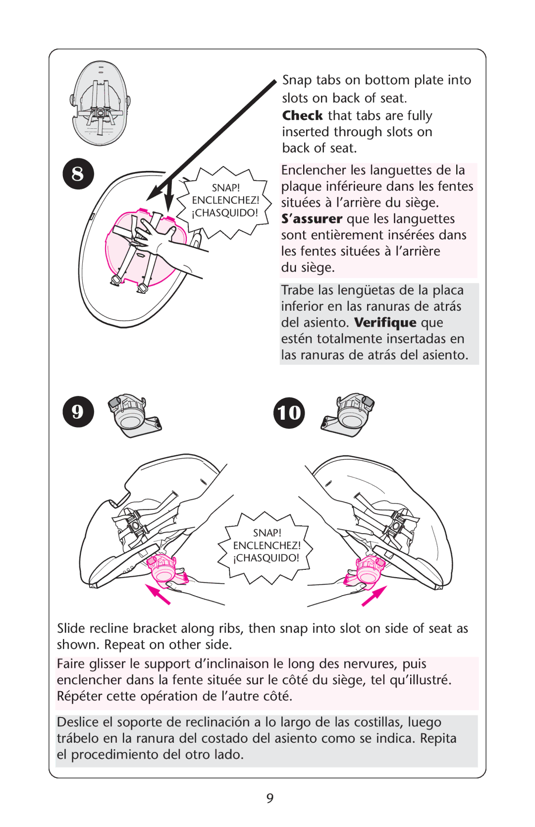 Graco ISPS035AB owner manual Snap Enclenchez ¡CHASQUIDO 