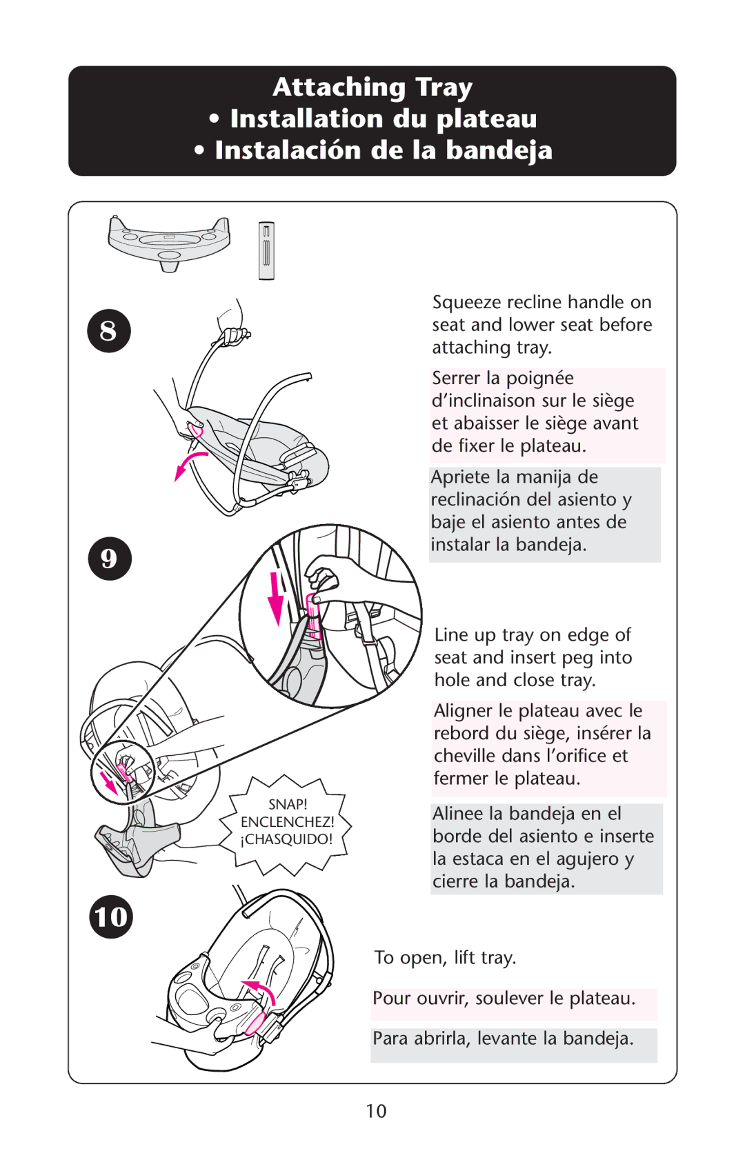 Graco ISPS040AB manual Snap Enclenchez ¡CHASQUIDO 