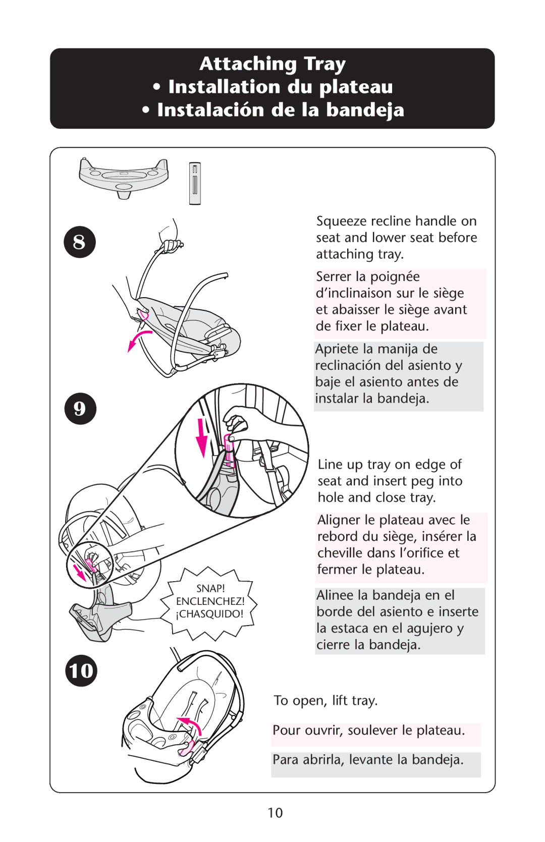 Graco ISPS040AC owner manual Snap Enclenchez ¡CHASQUIDO 