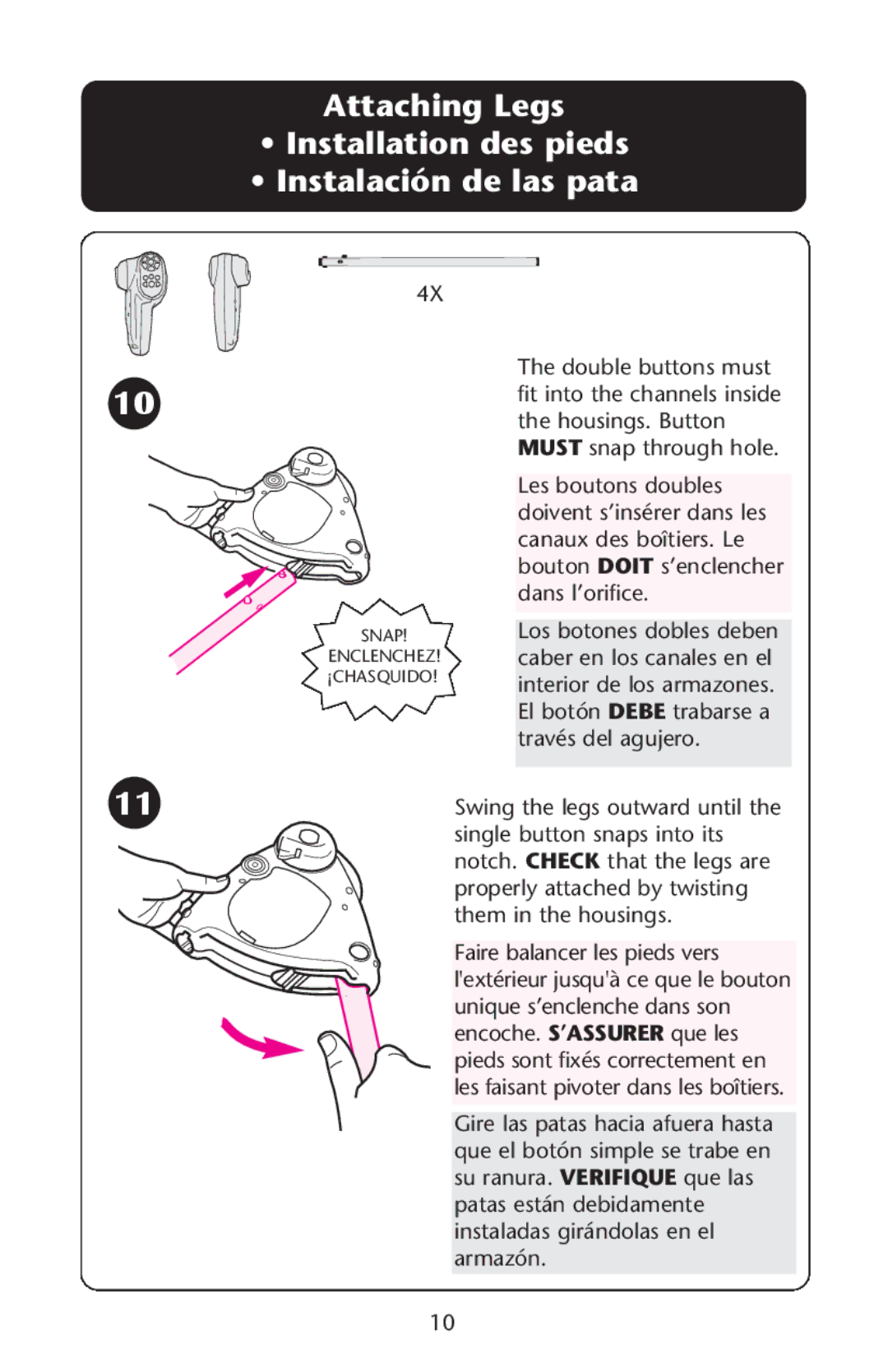 Graco ISPS041AA manual Snap Enclenchez ¡CHASQUIDO 