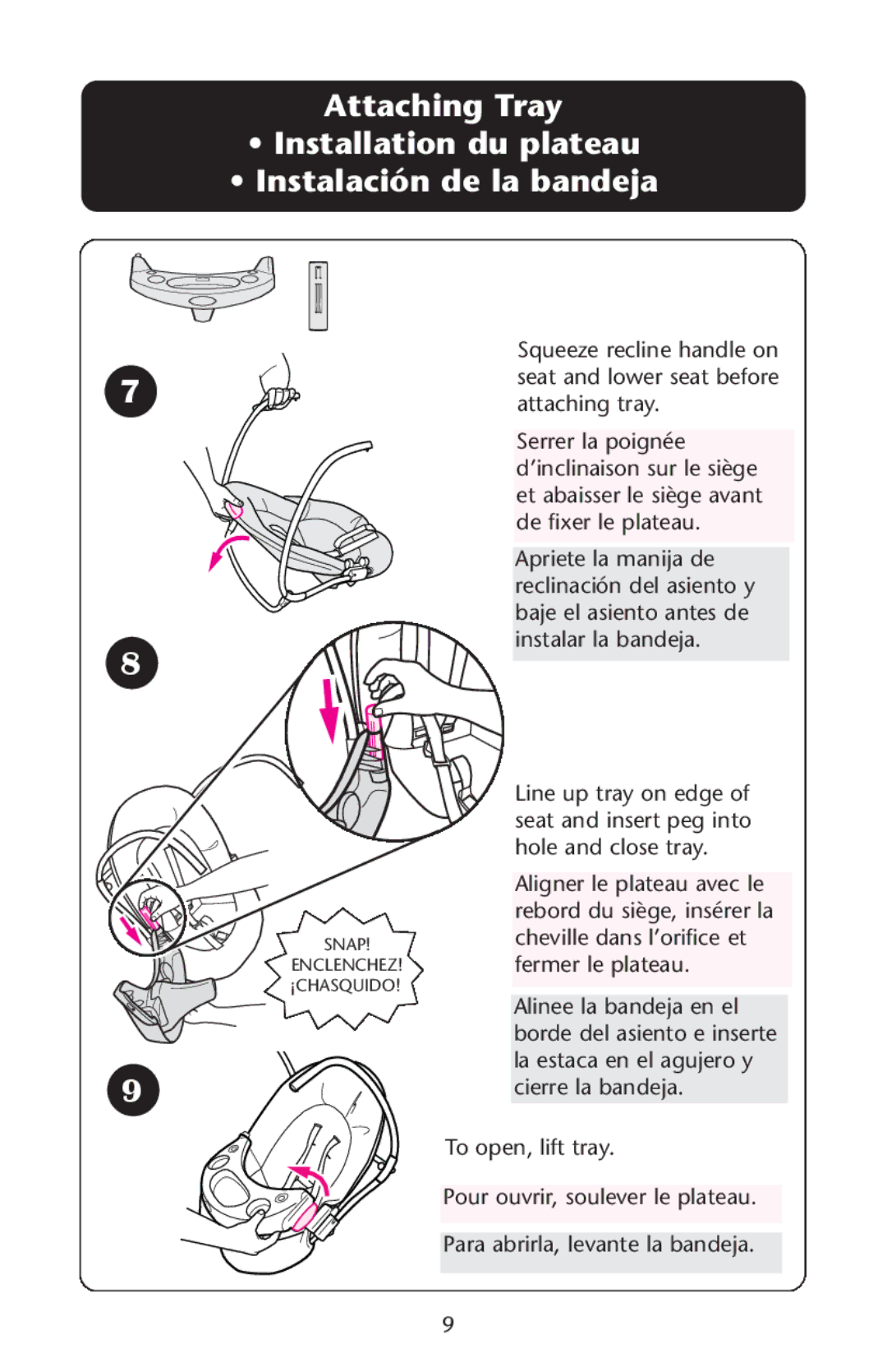 Graco ISPS041AA manual Snap Enclenchez ¡CHASQUIDO 