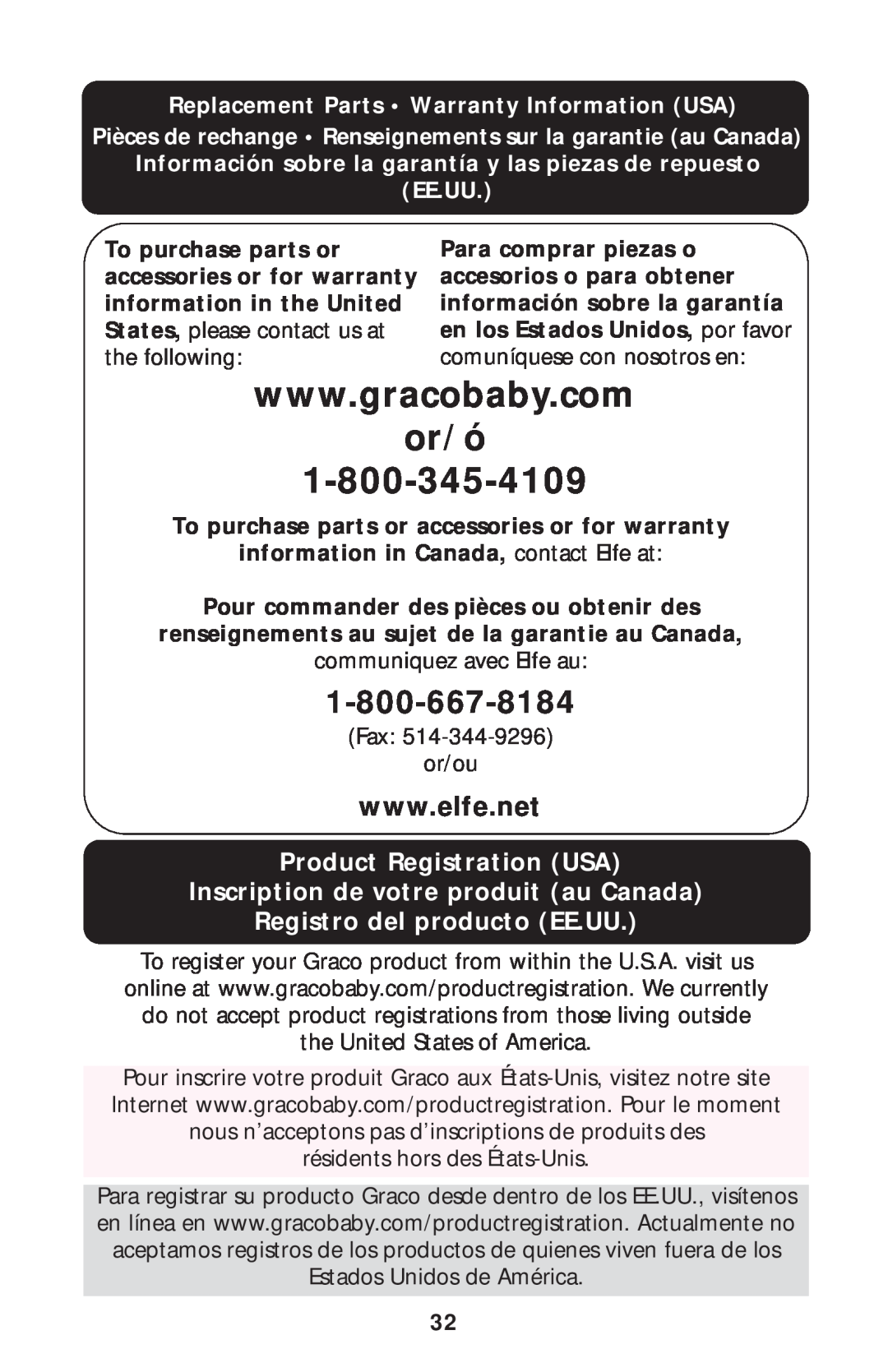 Graco ISPS055AA manual or/ó, Product Registration USA Inscription de votre produit au Canada, Registro del producto EE.UU 