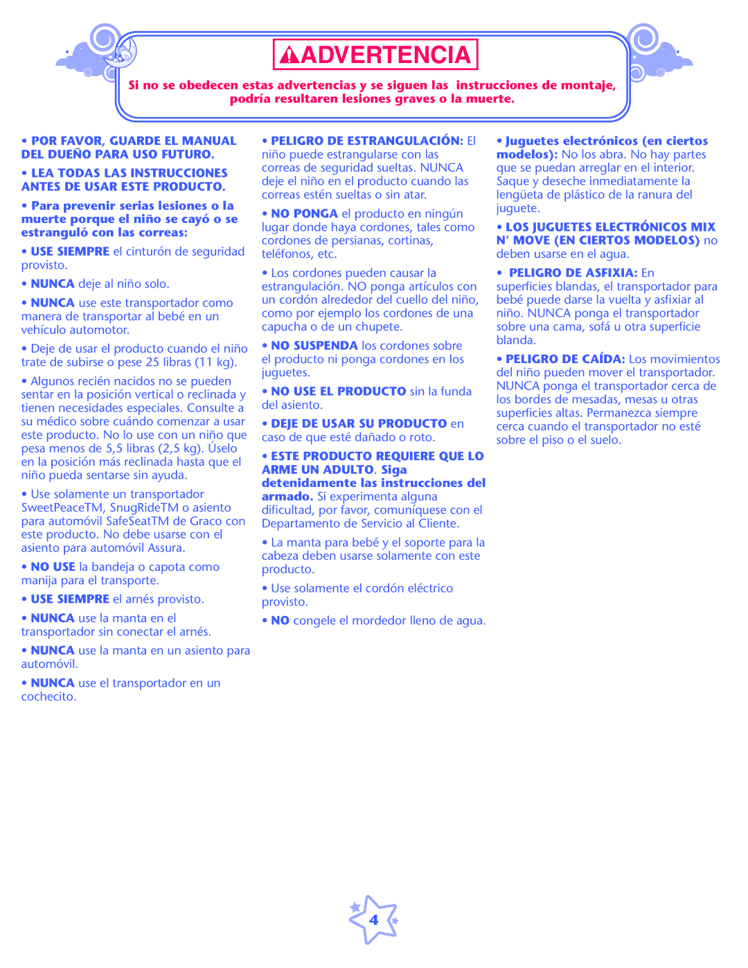 Graco ISPS057AC owner manual Advertencia 