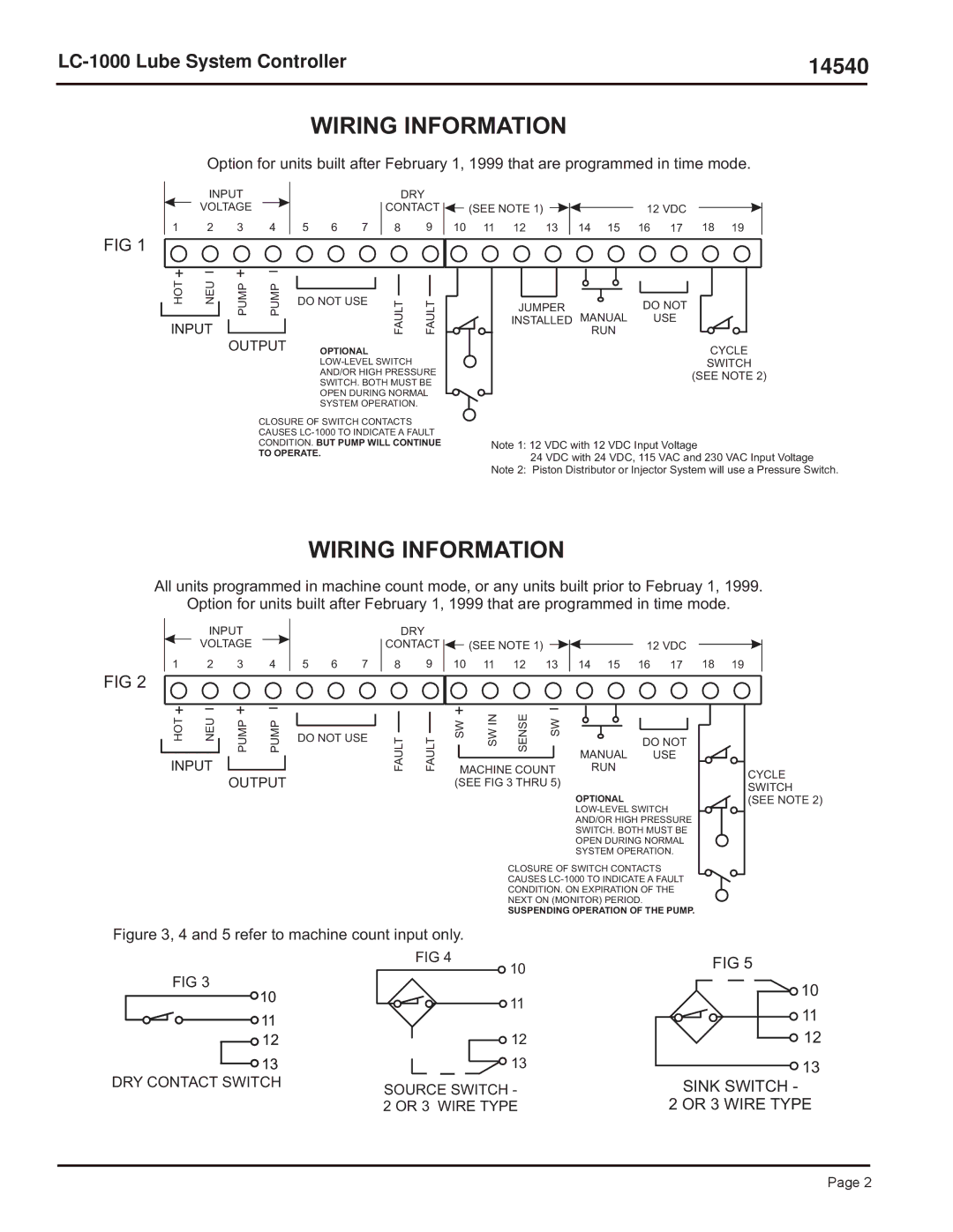 Graco LC-1000 specifications Wiring Information, 14540 