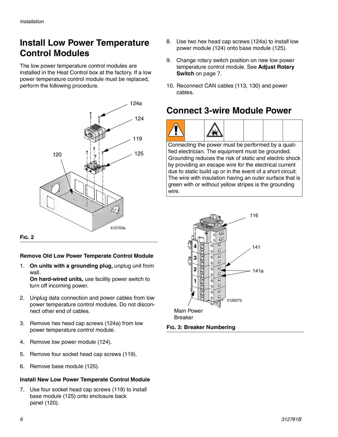 Graco LC0251, LC0253, LC0250, LC0252 Install Low Power Temperature Control Modules, Connect 3-wire Module Power 