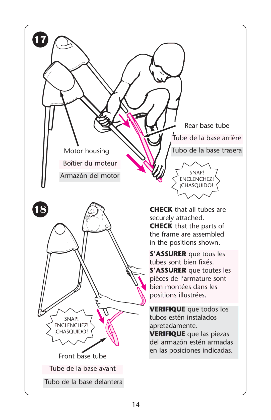 Graco Lovin' Hug Swing manual Motor housing Boîtier du moteur Armazón del motor 