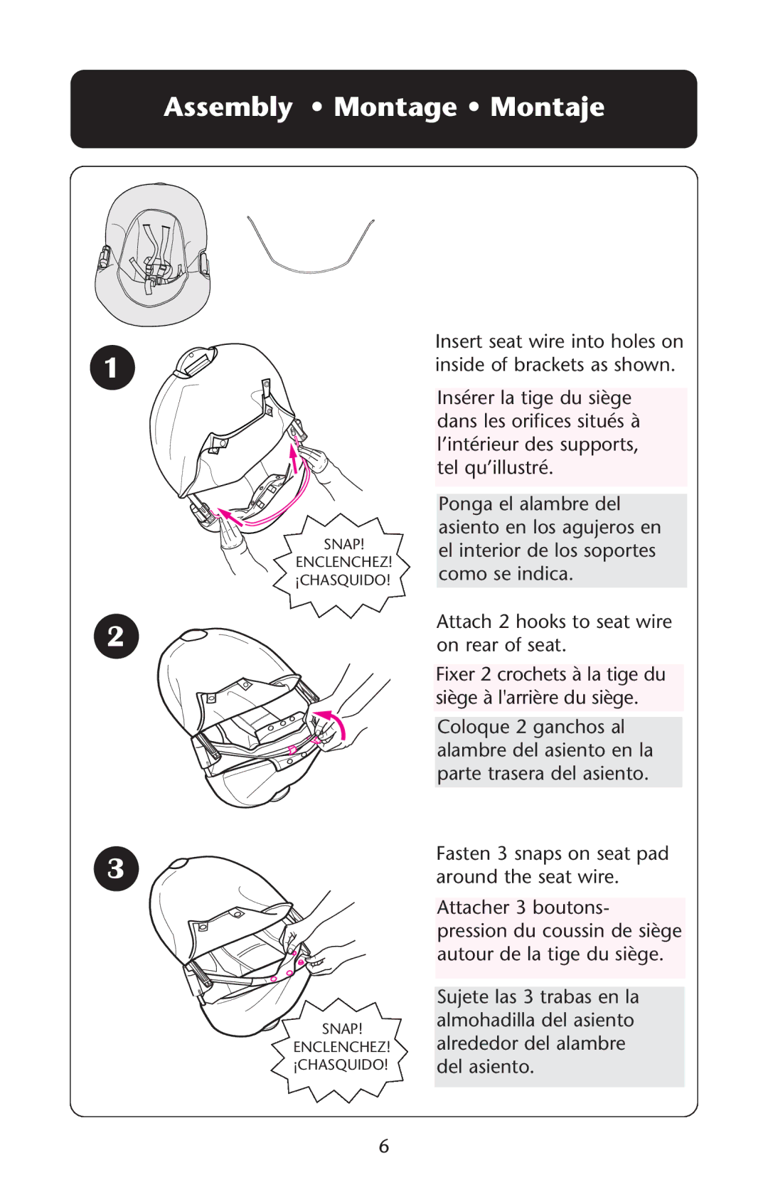 Graco Lovin' Hug Swing manual Assembly Montage Montaje 