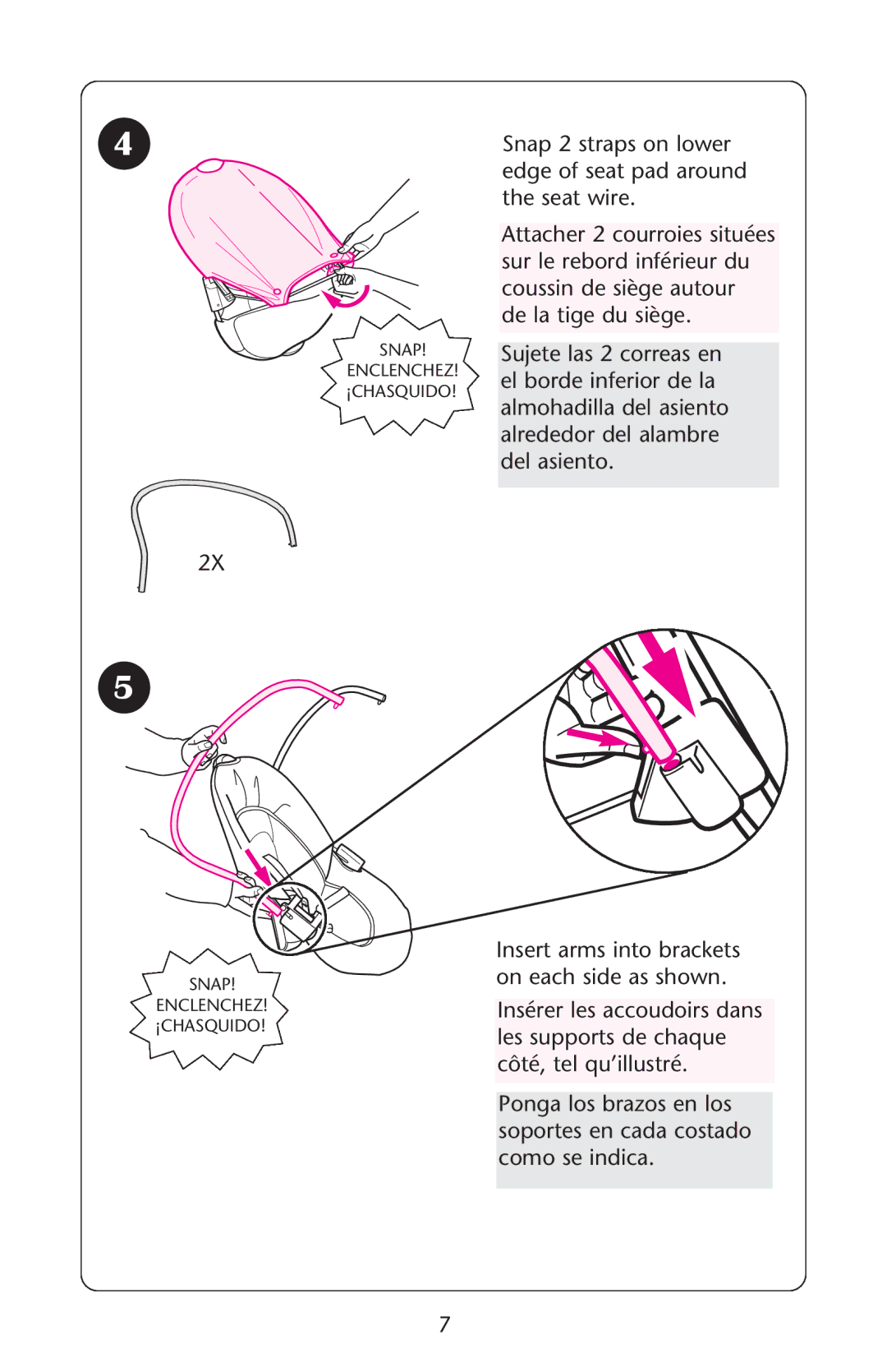 Graco Lovin' Hug Swing manual Snap Enclenchez ¡CHASQUIDO 