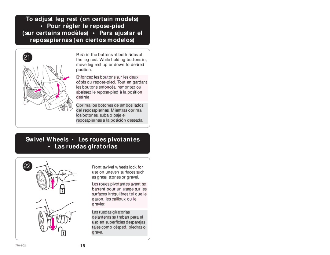 Graco Model Type 7479 manual To Secure Child Attacher l’enfant Para asegurar al niño 