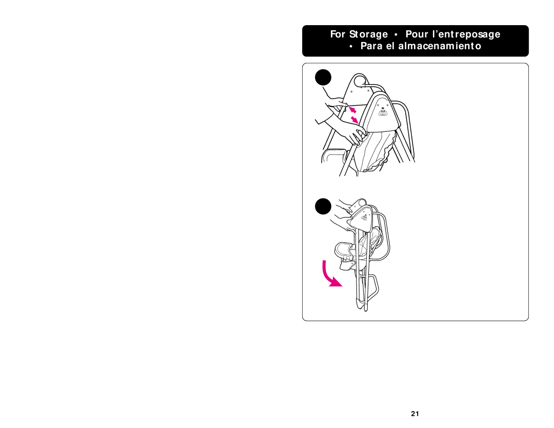 Graco Open Top Swings manual For Storage Pour l’entreposage Para el almacenamiento 