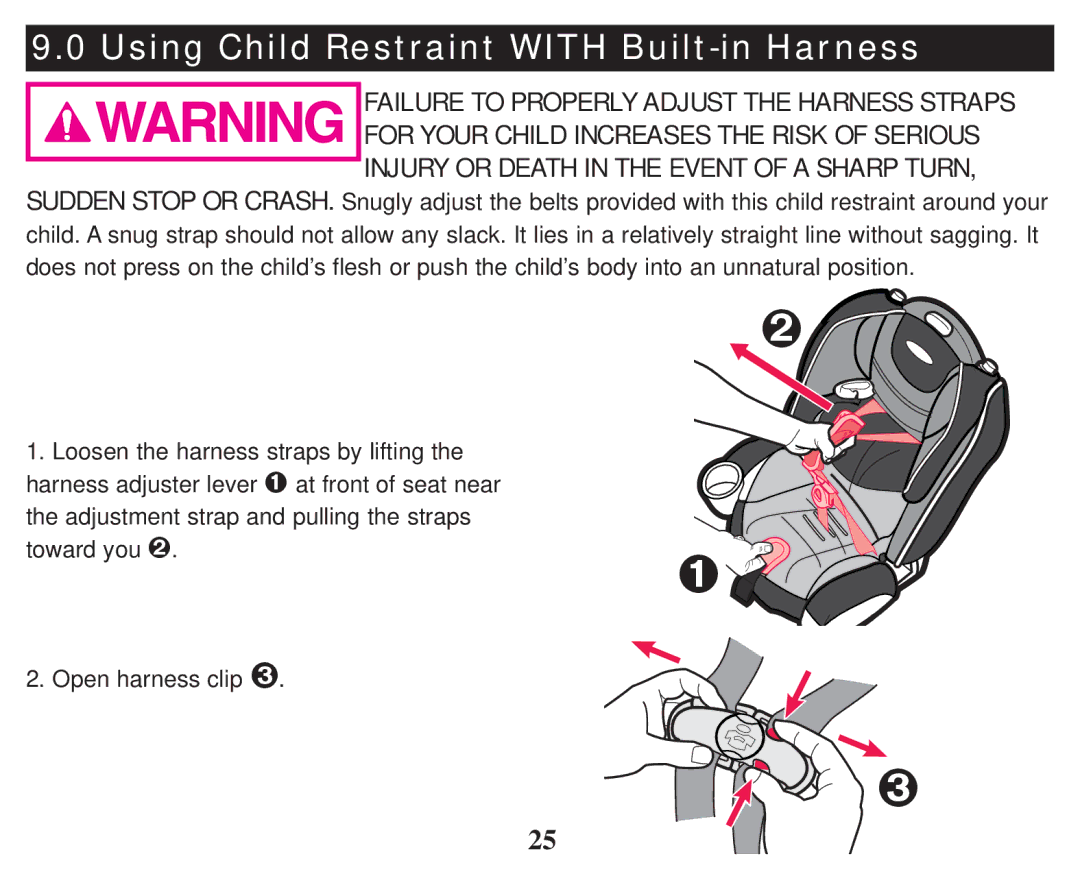 Graco PD101777B owner manual Using Child Restraint with Built-in Harness 