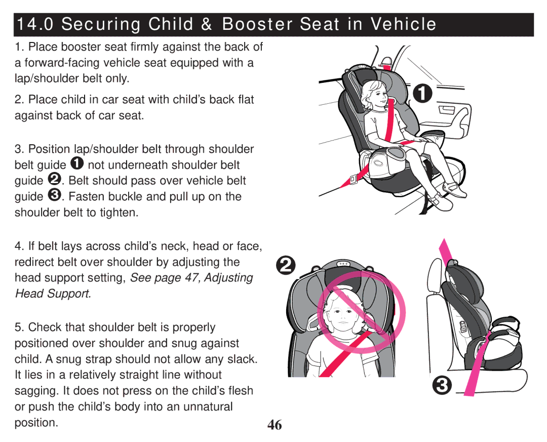 Graco PD101777B owner manual Securing Child & Booster Seat in Vehicle 