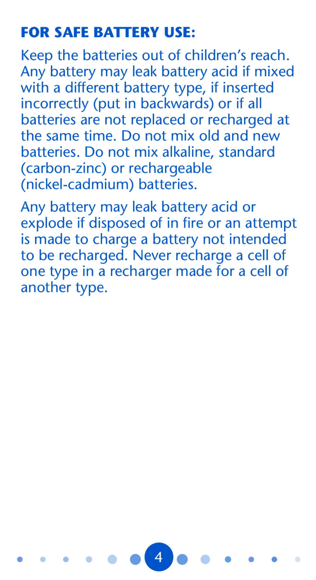 Graco PD104815A, 1750365 owner manual For Safe Battery USE 