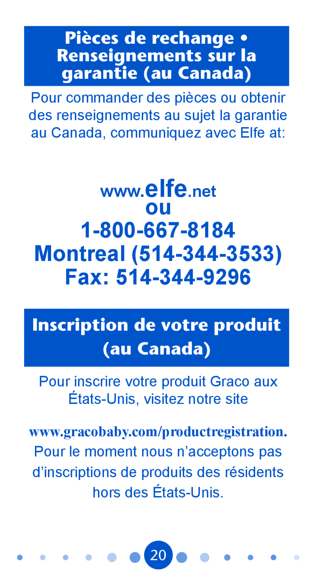 Graco PD104815A Pièces de rechange Renseignements sur la garantie au Canada, Inscription de votre produit au Canada 