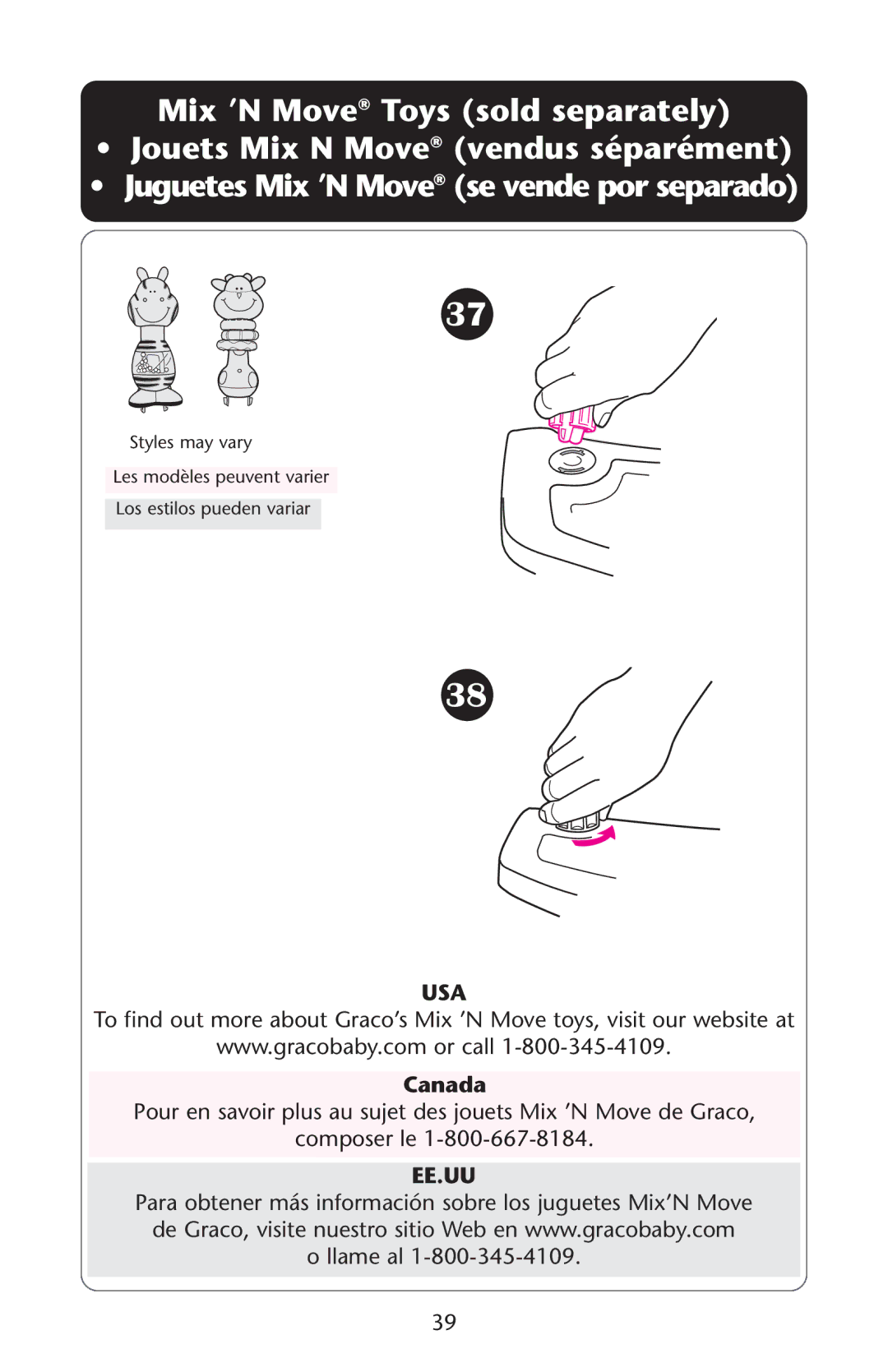 Graco 1750853, PD105033A, 1751553, 1751536 owner manual Usa, Ee.Uu 