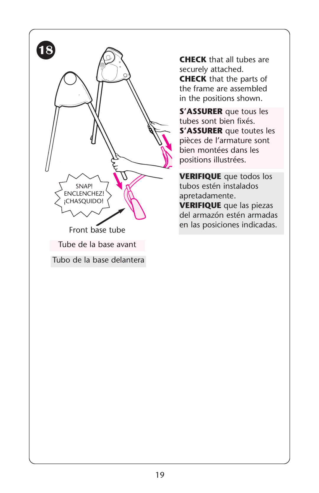 Graco PD107647A owner manual Snap Enclenchez ¡CHASQUIDO 