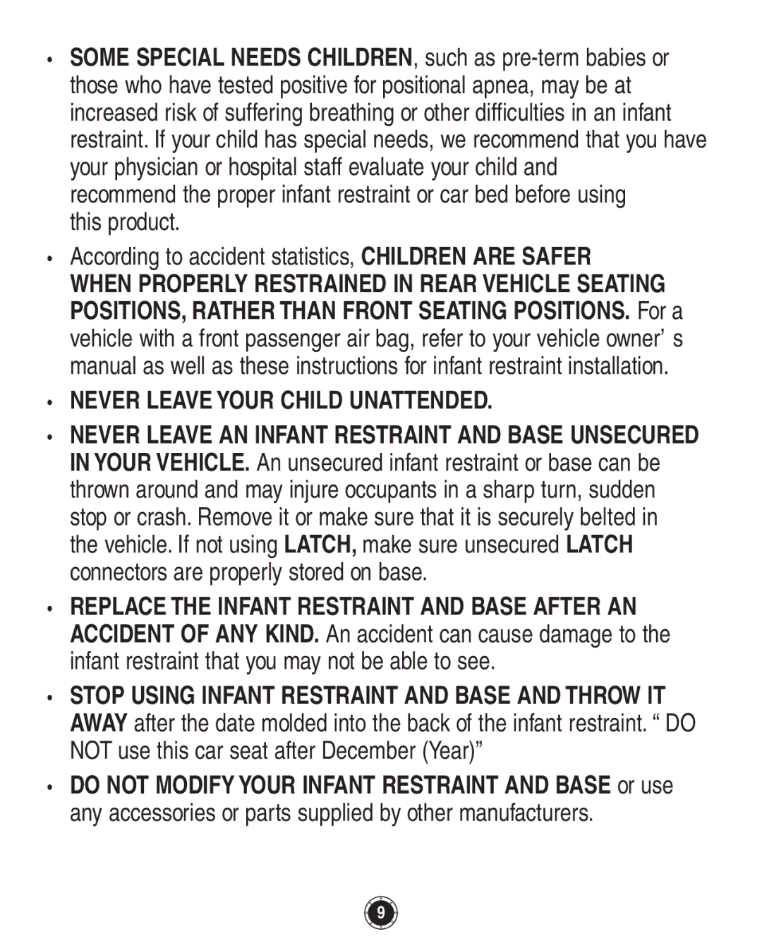 Graco 1749531, PD108195A owner manual Never Leave Your Child Unattended 