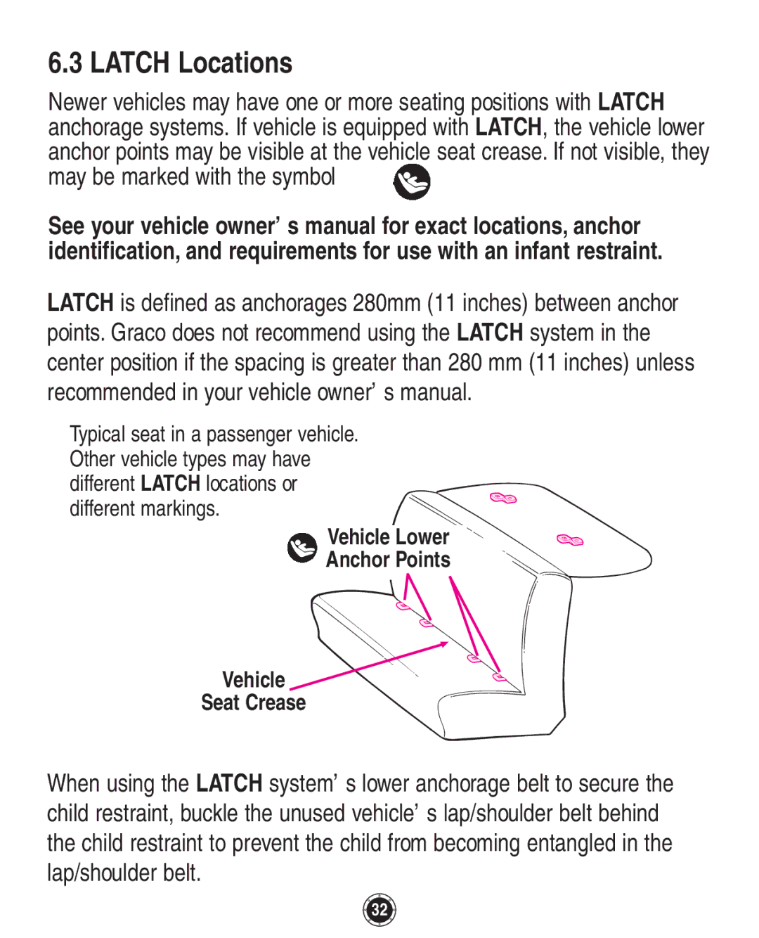 Graco PD108195A, 1749531 owner manual Latch Locations 