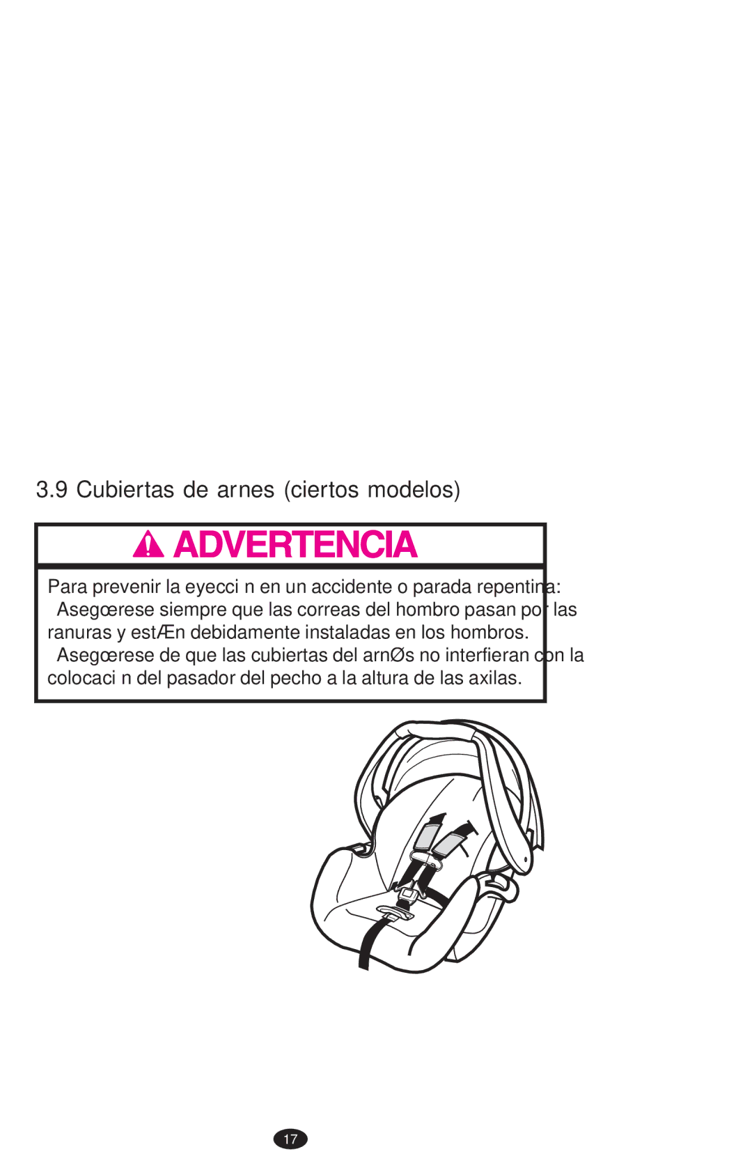 Graco PD108195A owner manual Cubiertas de arnes ciertos modelos 