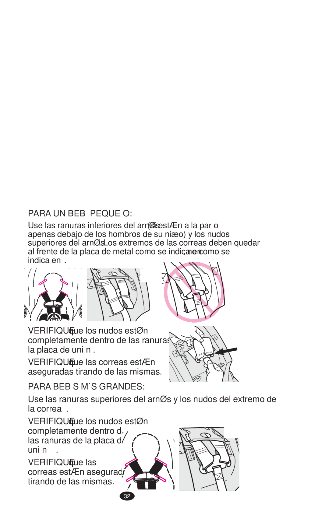 Graco PD108195A owner manual Para UN Bebé Pequeño, Para Bebés MÁS Grandes 