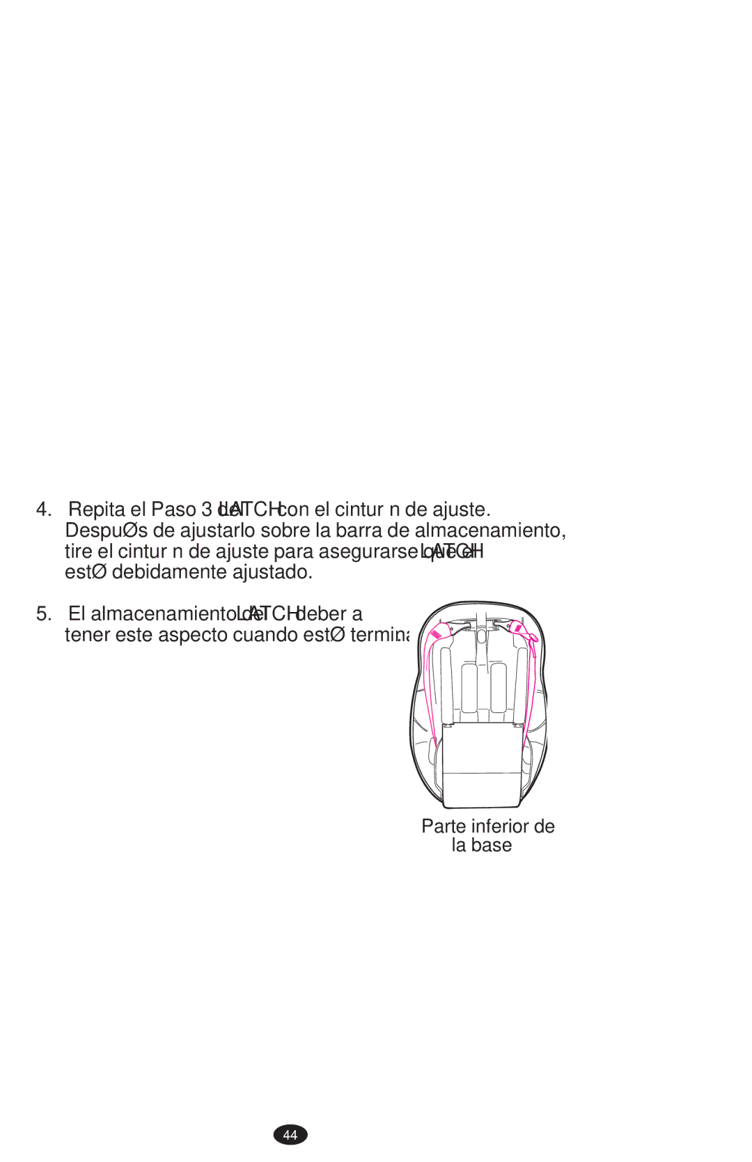 Graco PD108195A owner manual Parte inferior de La base 