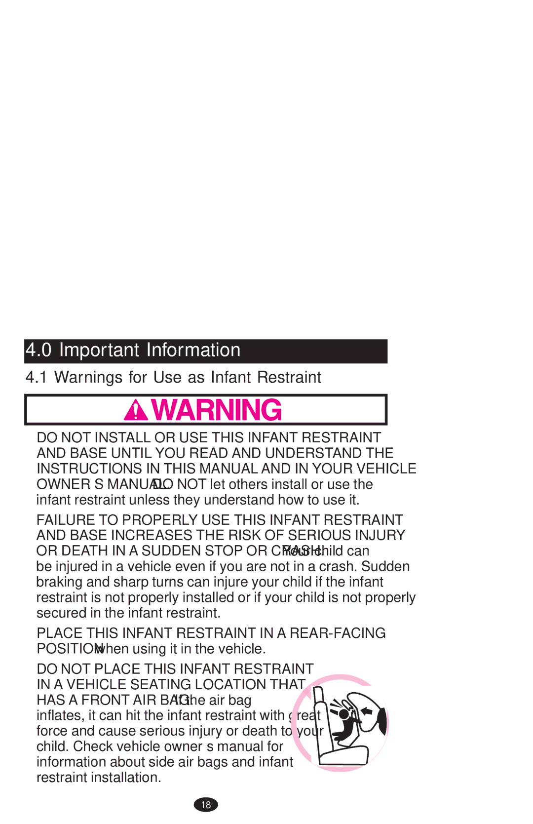 Graco PD108195A owner manual Important Information 